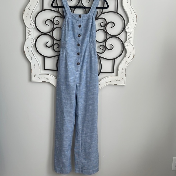 EUC JAPNA WIDE LEG PINSTRIPE JUMPER BLUE/WHITE SIZE SMALL - Picture 1 of 9